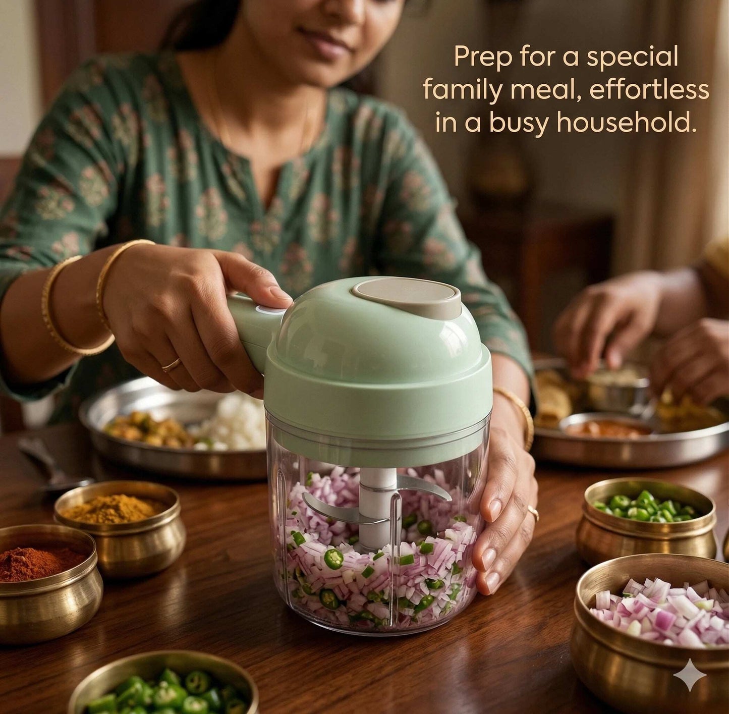 Portable Electric Chopper | Powerful Blades | Mess-Free Cooking