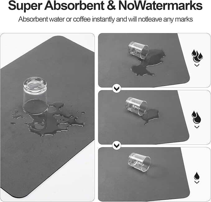 Absorbent Sink Mat | Quick-Dry, Anti-Slip Base | For Wet Counters & Dish Racks