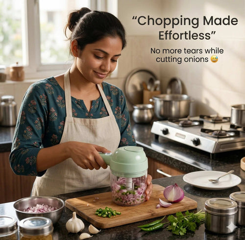 Portable Electric Chopper | Powerful Blades | Mess-Free Cooking