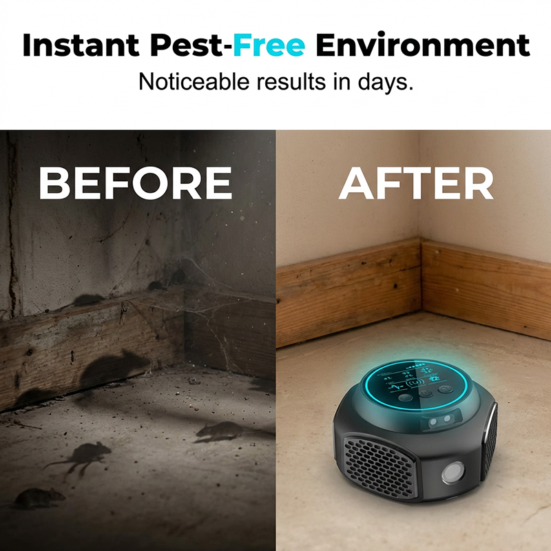 【High-Power Ultrasonic Pest Repeller】— Rats and cockroaches will leave on their own—no chemicals, no killing!