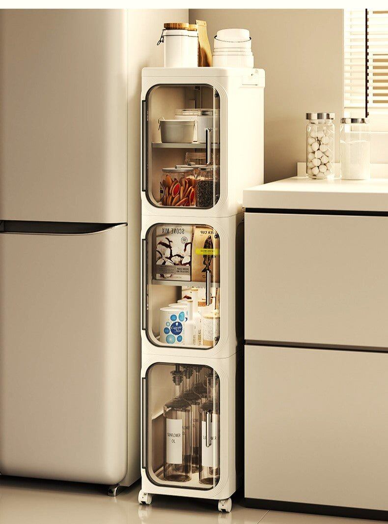 Multi-Purpose Foldable Rolling Storage Cabinet with Wheels (20cm)