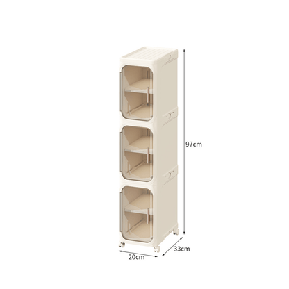 Multi-Purpose Foldable Rolling Storage Cabinet with Wheels (20cm)