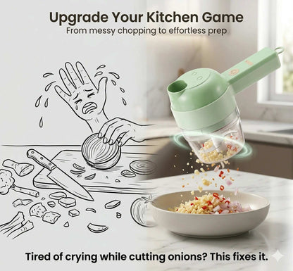 Portable Electric Chopper | Powerful Blades | Mess-Free Cooking