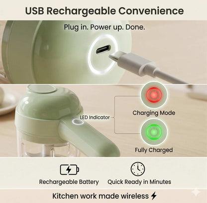 Portable Electric Chopper | Powerful Blades | Mess-Free Cooking